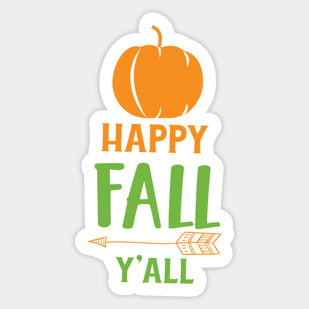 Happy Fall Y'all, Pumpkin, Arrow, Fall, Autumn Sticker by Jelena Dunčević